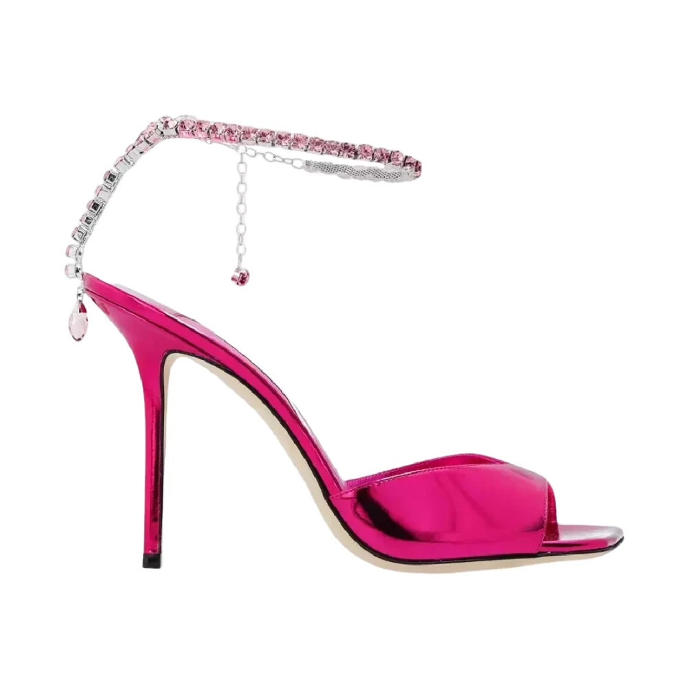 Jimmy Choo Women's Pink High Heel Sandals, 4 Uk, Saeda Sandal 100