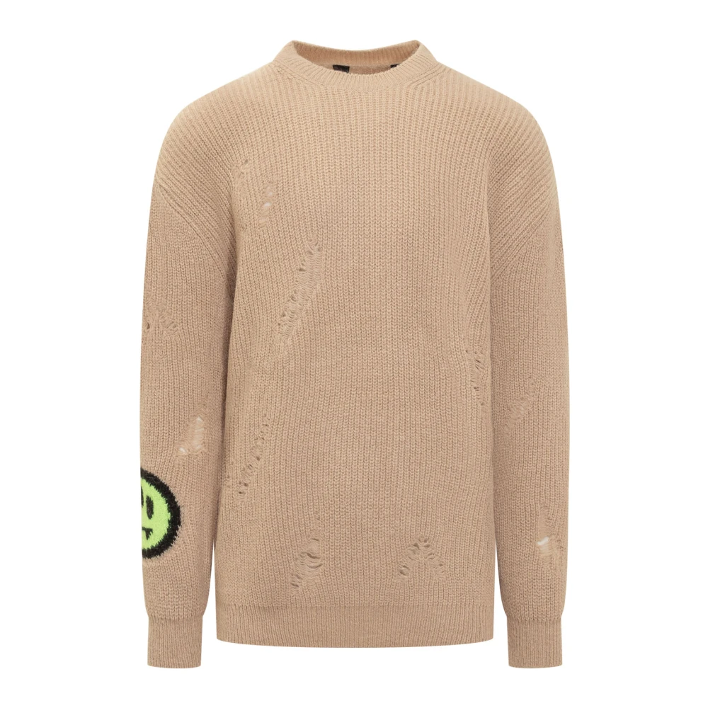 Barrow Beige Crew Neck Gebreide Trui Brown Heren