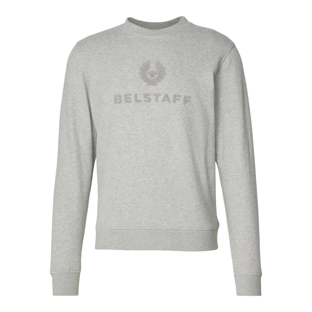 Belstaff Varsity Sweatshirt in Old Silver Heather Gray Heren
