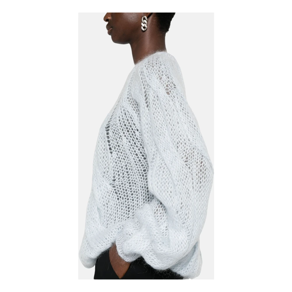 Forte Mohair gevlochten trui White Dames