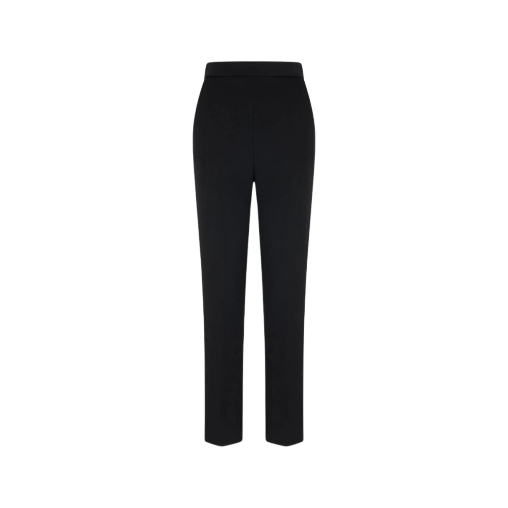 Roberto Cavalli Women's Black High-Rise Straight Leg Trousers