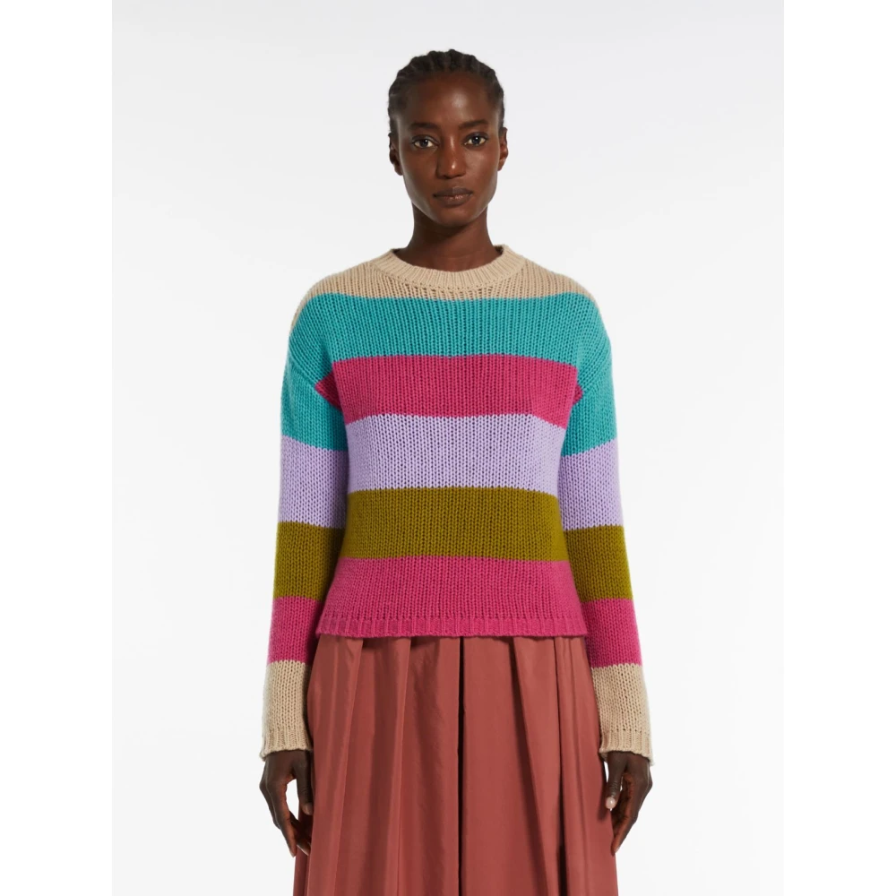 Max Mara Round-neck Knitwear Multicolor Dames
