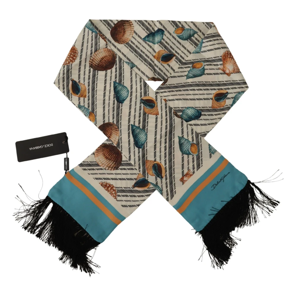 Dolce & Gabbana Luxe Zijden Schelp Sjaal Multicolor Heren