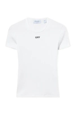 Off Stamp Ribbed Basic Tee