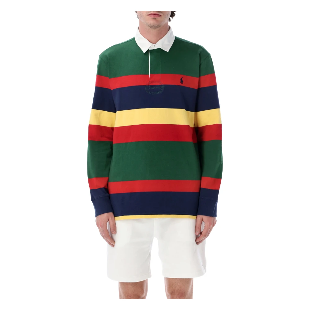 Polo Ralph Lauren Men's Multicolor Rugby L/S Polo - Polo Shirts - L - Tops