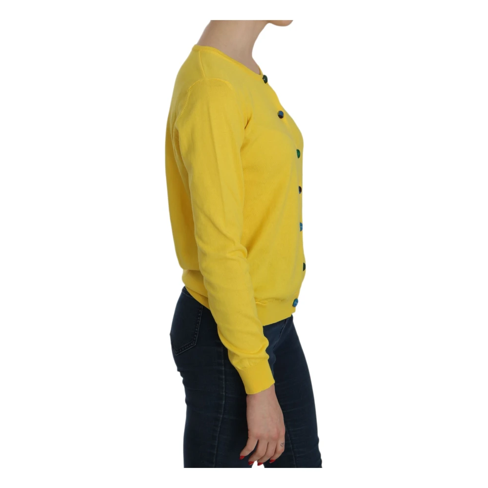 Jucca Gele Katoenen Knopen Sweater Yellow Dames