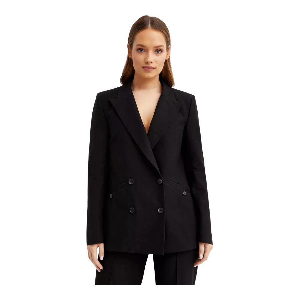 Fay Dubbelrijige katoenen blazer Black Dames