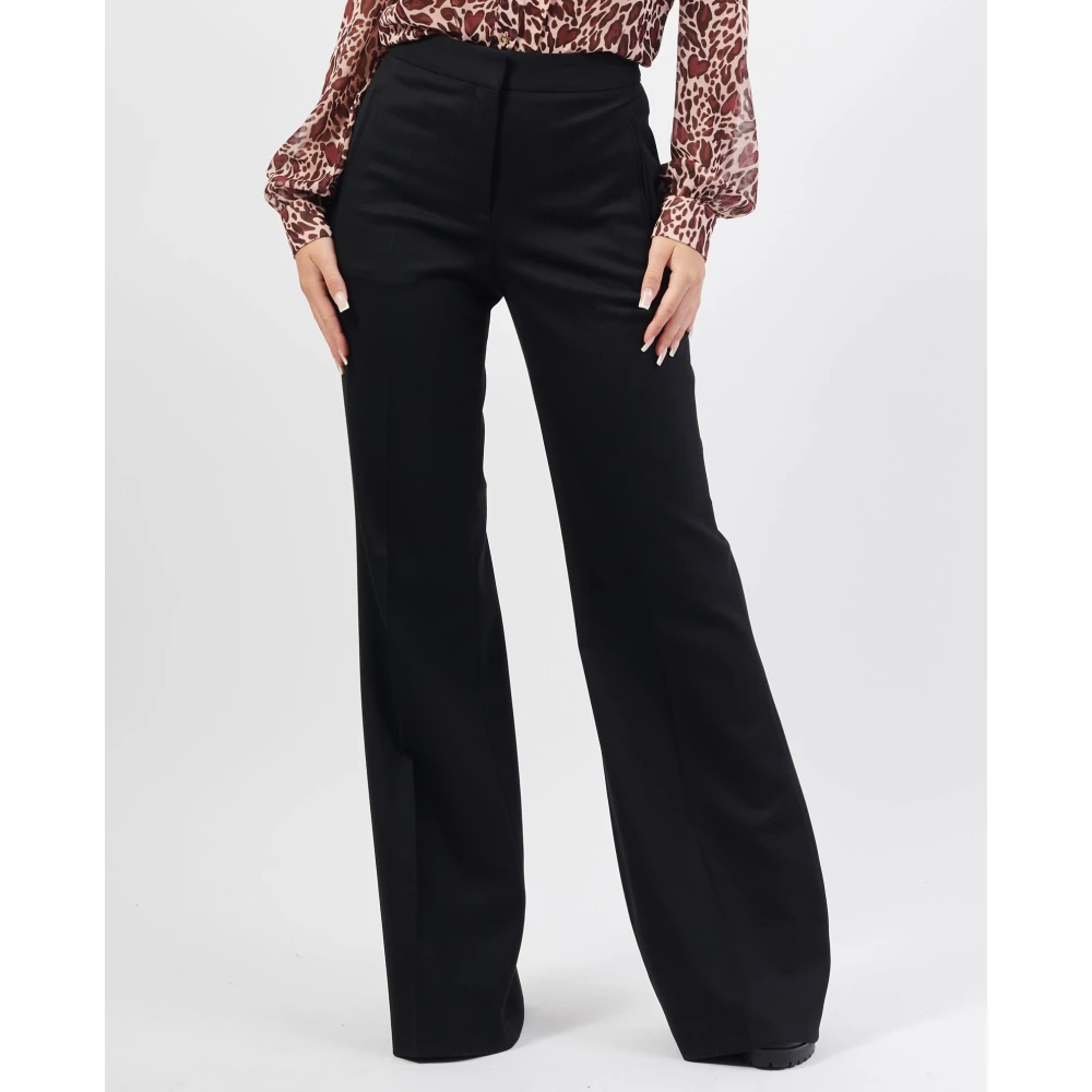 Hugo Boss Formele Straight Fit Flared Broek Zwart Black Dames