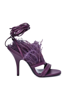Läder Sandal med 10 cm Klack