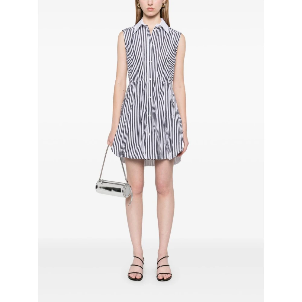 SPORTMAX Zwarte Jurk met Witte Details Black Dames