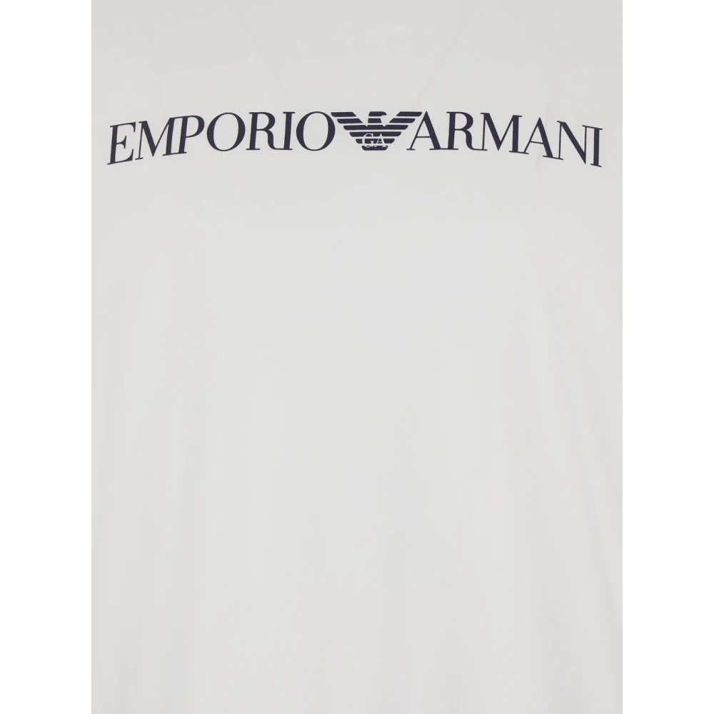 Emporio Armani Wit T-shirt met logoprint White Heren