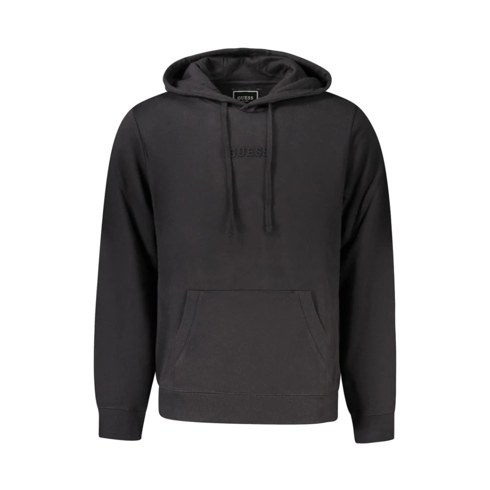 Guess Men's Black Cotton Hoodie Jumper Embossed Logo - Hoodies - 2XL - Sweatshirts & Hoodies