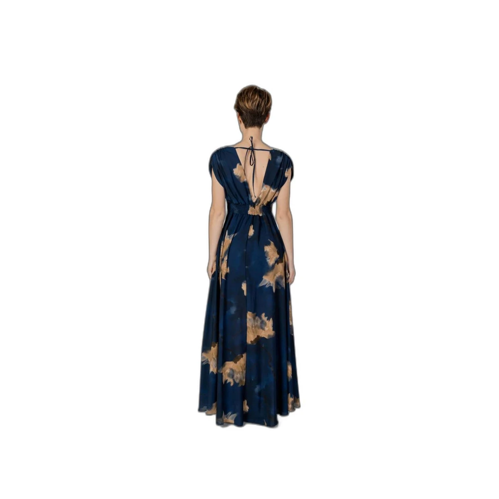 RINASCIMENTO Blauwe Lange Jurk van Polyester Blue Dames