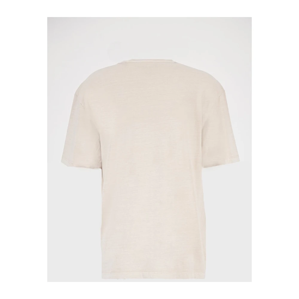 Guess Geborduurd logo katoenen T-shirt Beige Dames