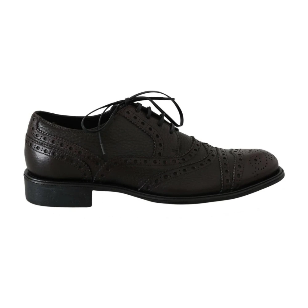 Dolce & Gabbana Men's Brown Leather Brogue Oxford Shoes