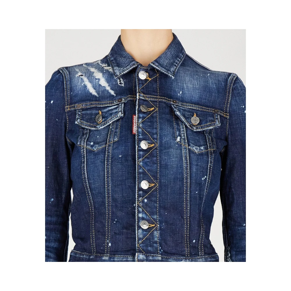 Dsquared2 Spijkerjasje met opgestikte zakken Blue Dames