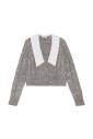 contrast-collar-cable-knit-cardigan