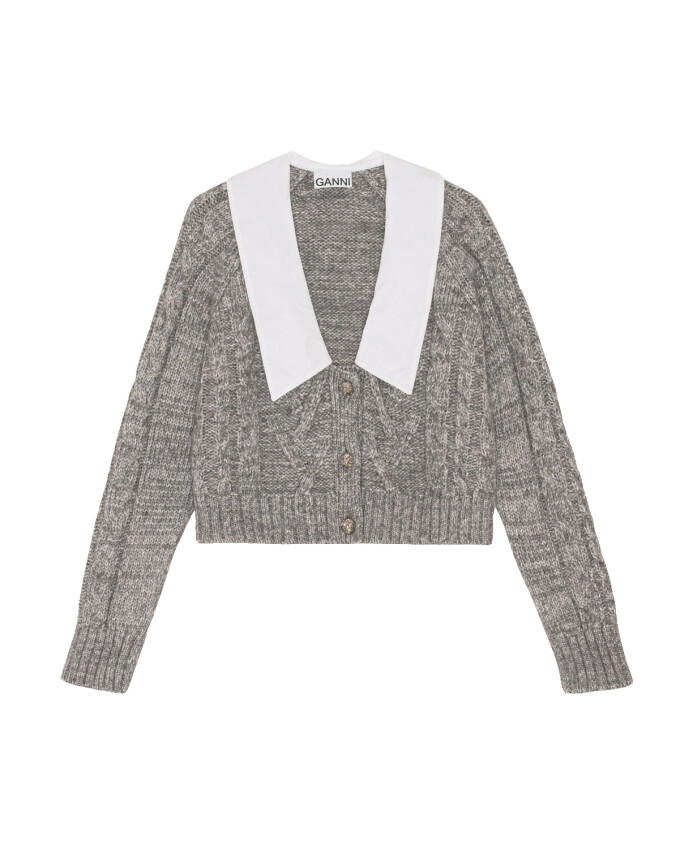 contrast-collar-cable-knit-cardigan