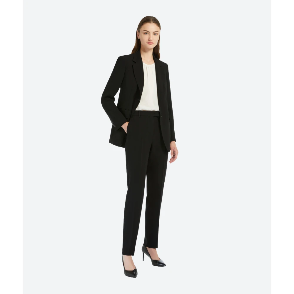 Max Mara Studio Rechte Pijp Technische Cady Broek Black Dames