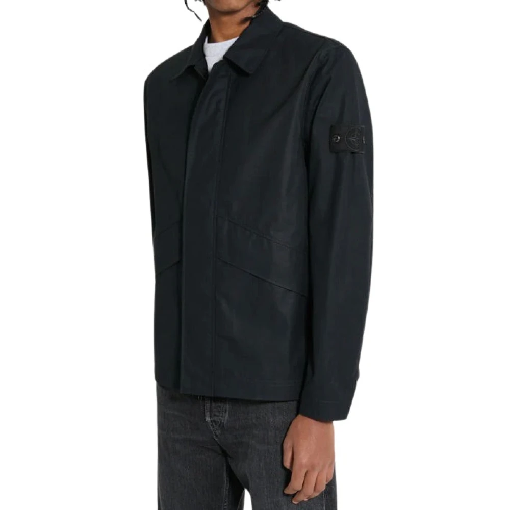 Stone Island Zwarte Ghost Overshirt Jas Black Heren