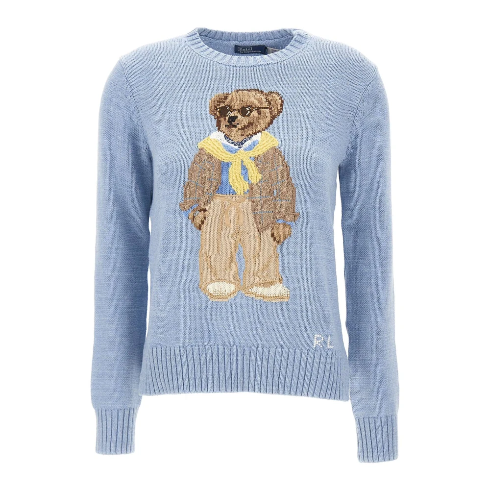Polo Ralph Lauren Blauwe Sweaters met Polo Bear Design Blue Dames