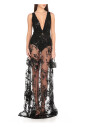 black-v-neck-sleeveless-dress-with-tulle-and-paillettes