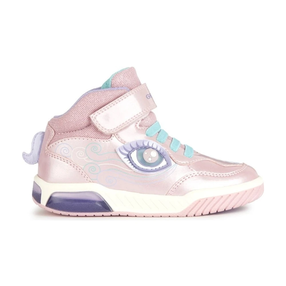 Geox Girls Pink Sneakers,, Inek Trainers Size 35 Eu