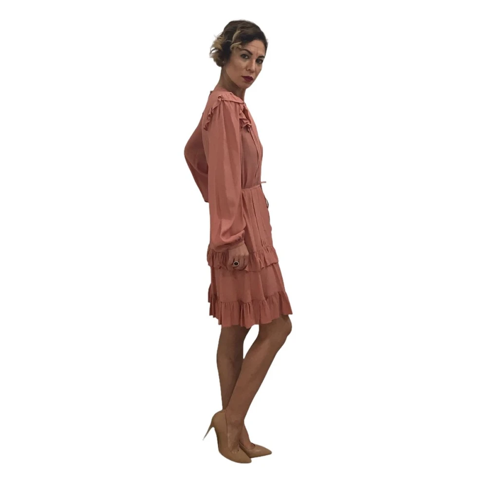 Twinset Knielengte Jurk Pink Dames