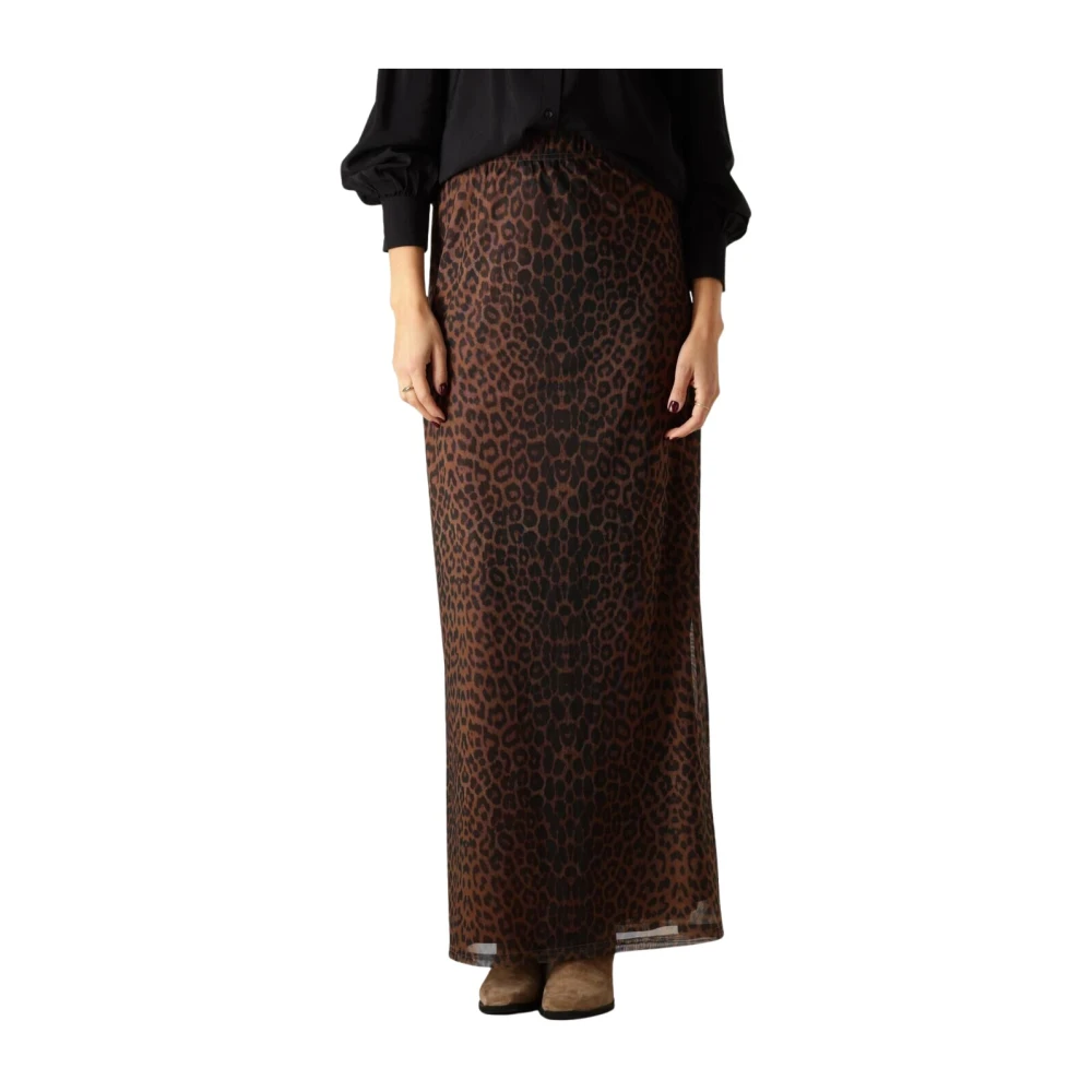 Refined Department Luipaardprint Maxi Rok Jasmijn Brown Dames