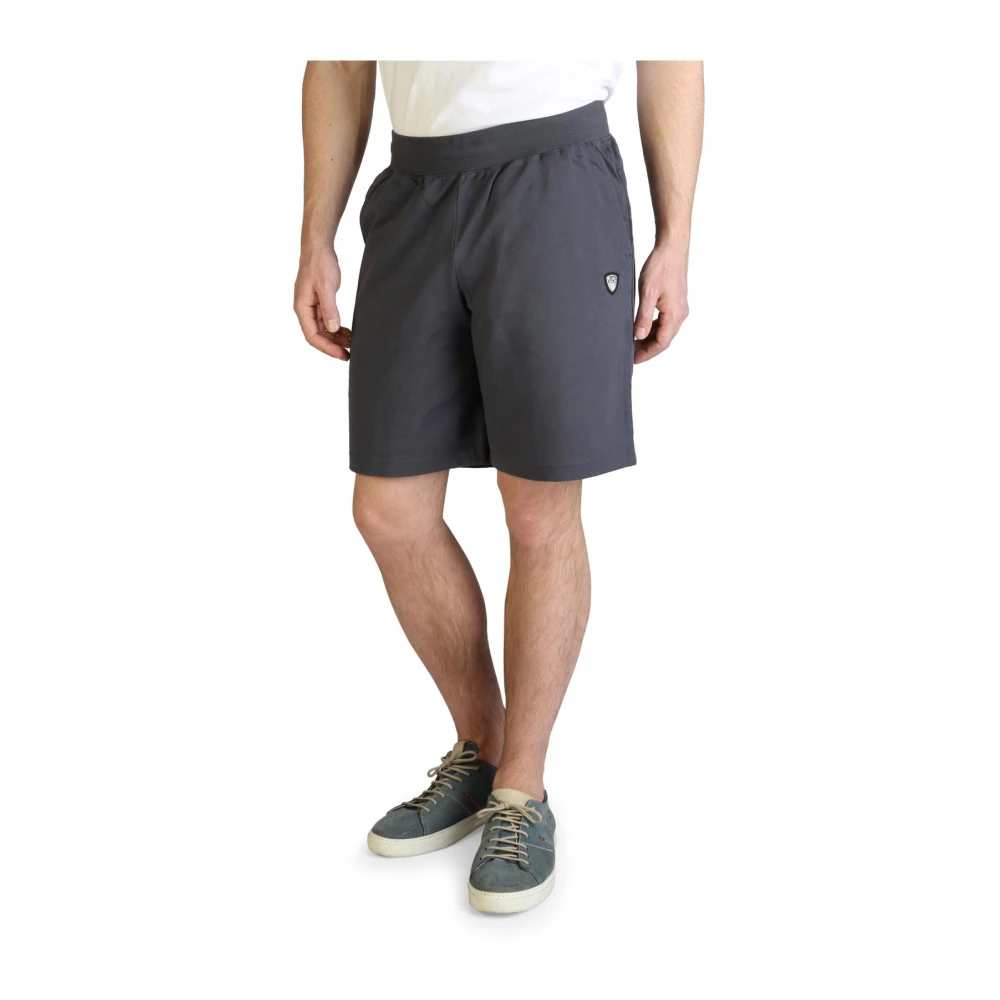 Emporio Armani Ea7 Herren Grau Logo Baumwollshorts Mit Elastischem Bund