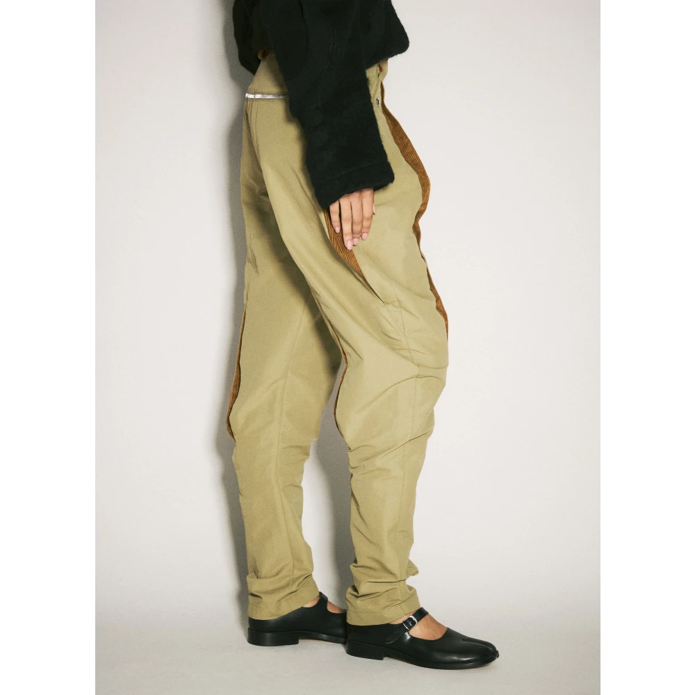 Kiko Kostadinov Broek met ribfluwelen afwerking Beige Dames