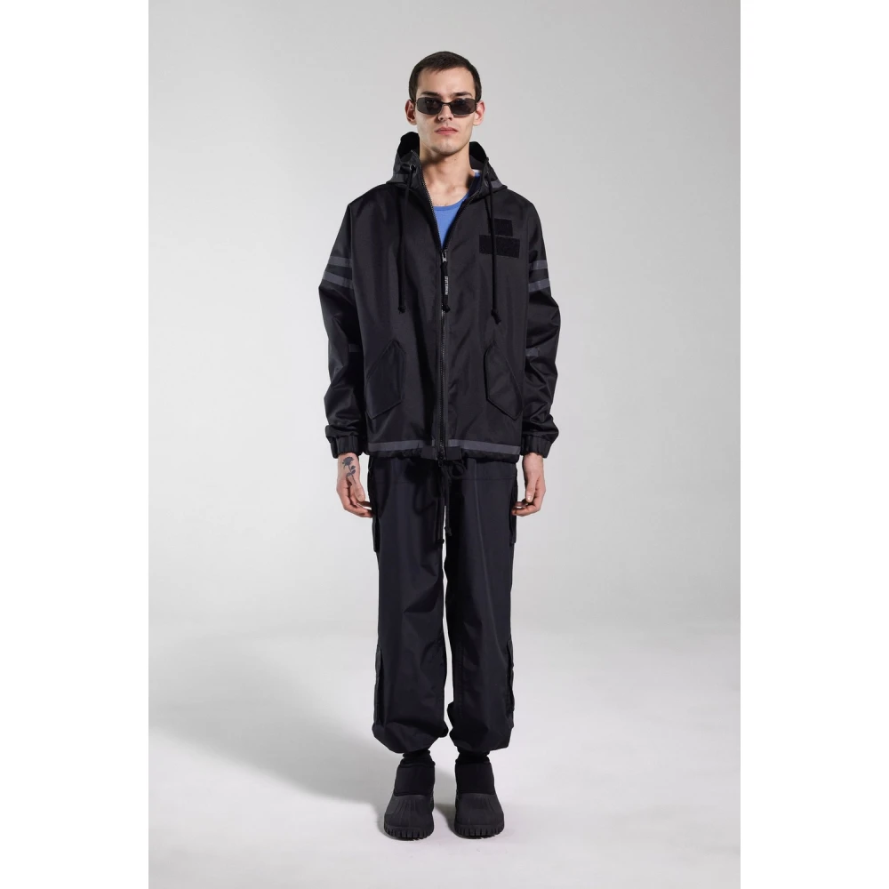 Stutterheim Korte capuchon regenjas met rits Black Heren