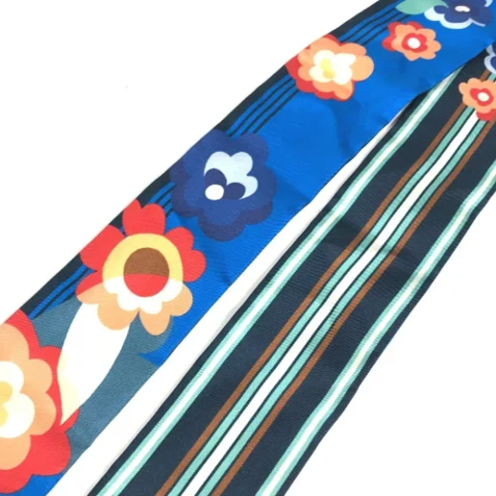 Fendi Vintage Pre-owned Silk scarves Blue Dames