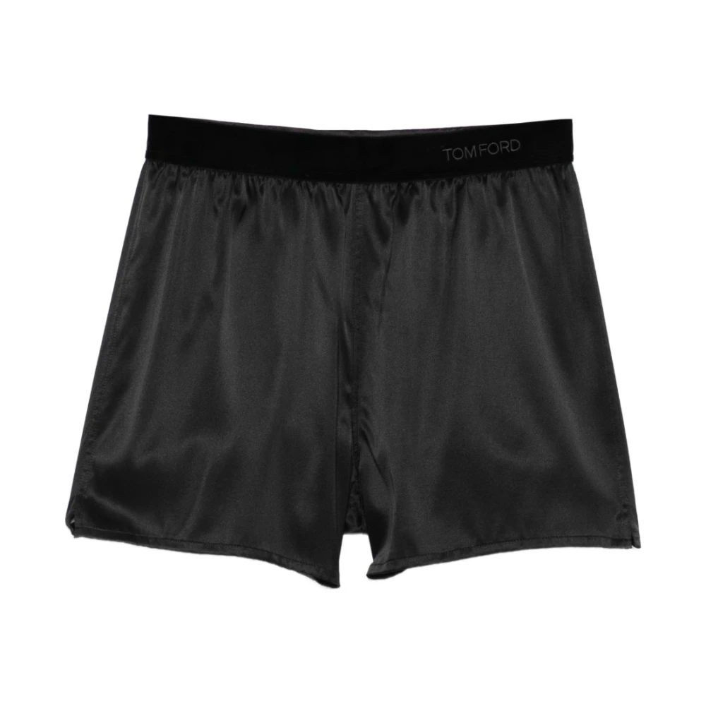 Tom Ford Vrouw Zwart Ondergoed Dames, M, Satijn, Stretch Zijden Satijnen Pj Shorts