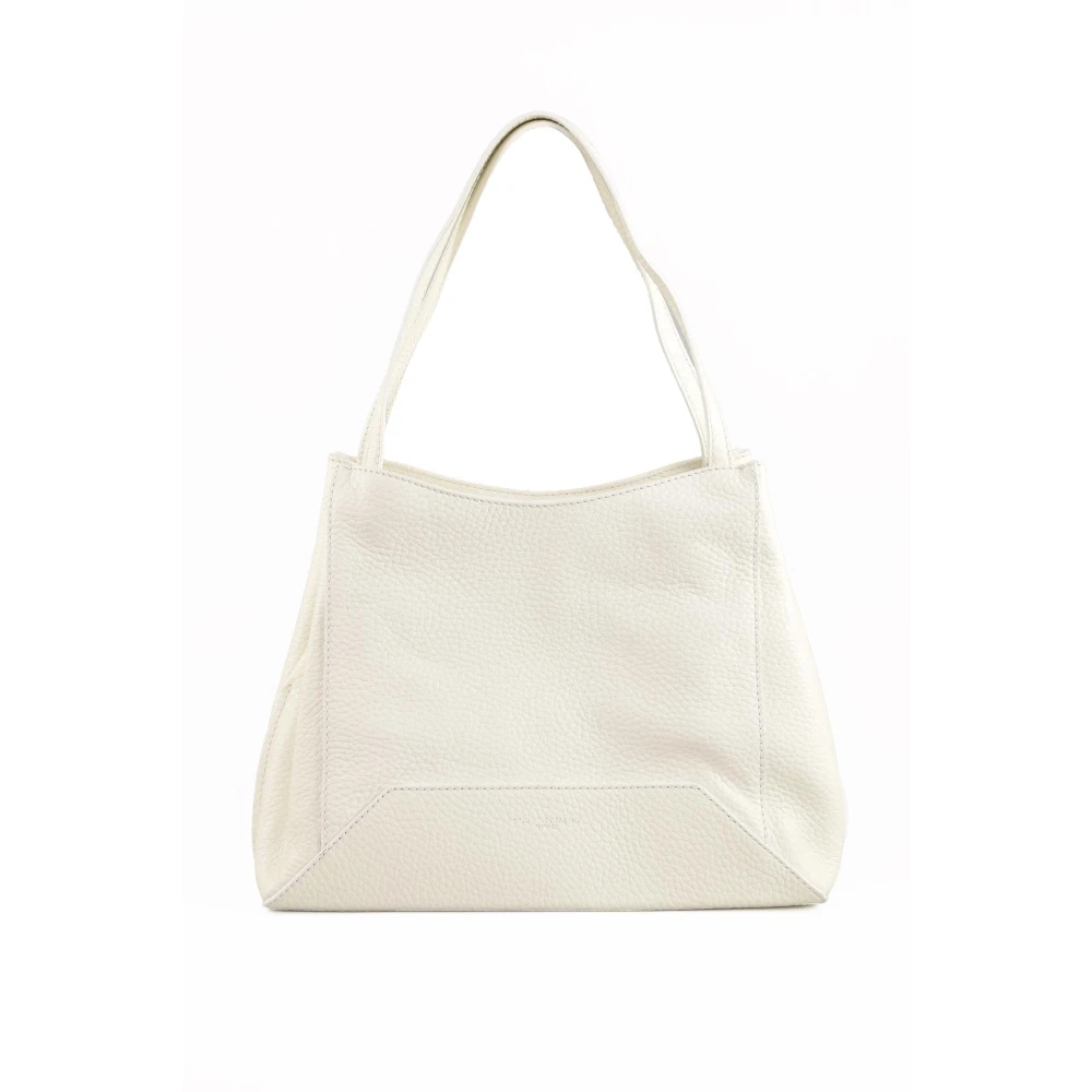 Gianni Chiarini Leren schoudertas met ritssluiting White Dames