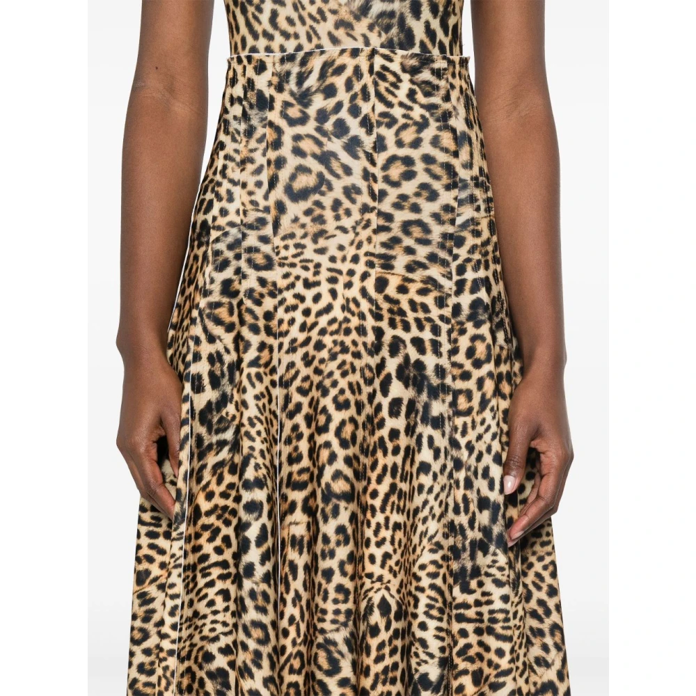 Norma Kamali Grace Rok Karamelbruin Luipaardprint Brown Dames