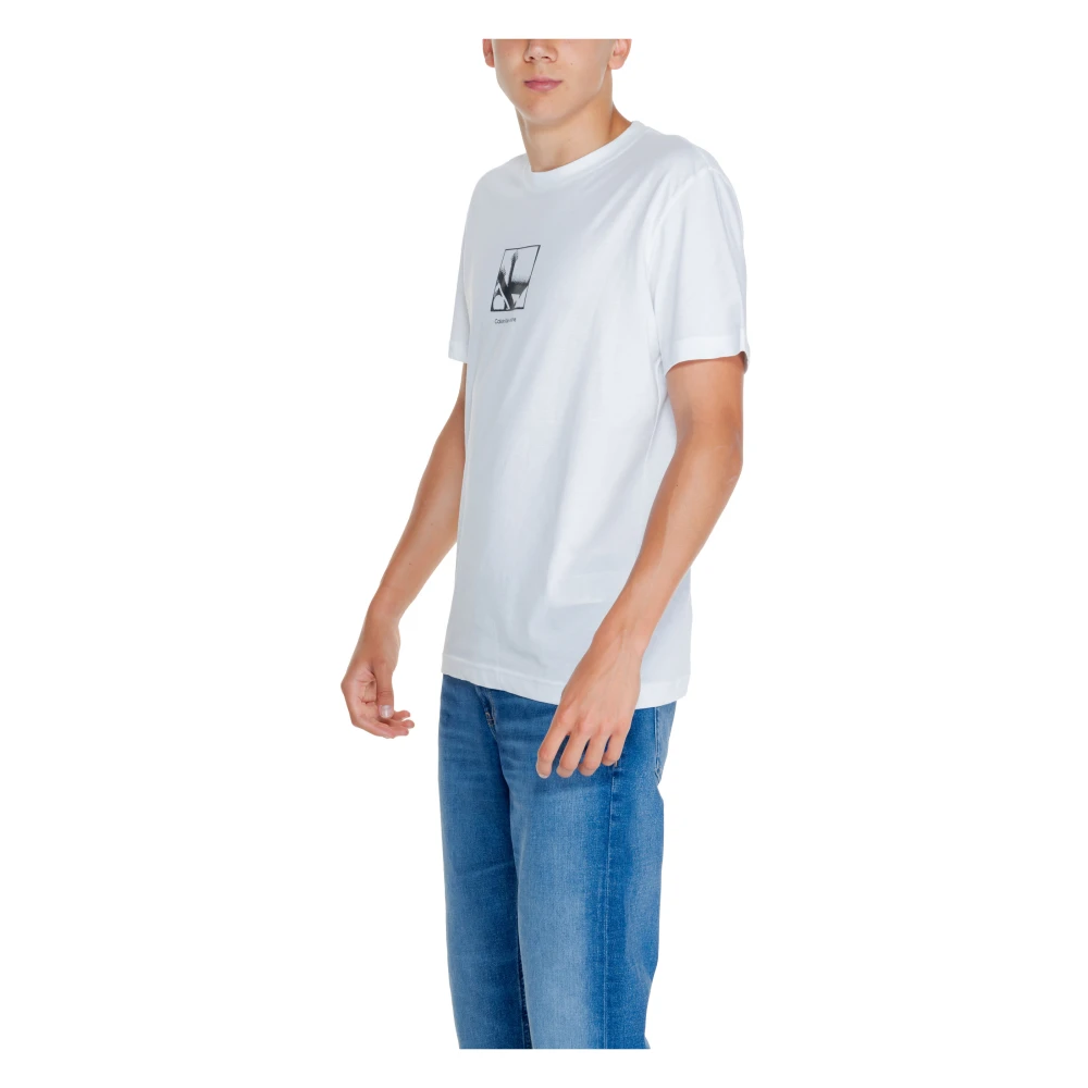 Calvin Klein Jeans Grid Box Tee Herfst Winter Collectie White Heren