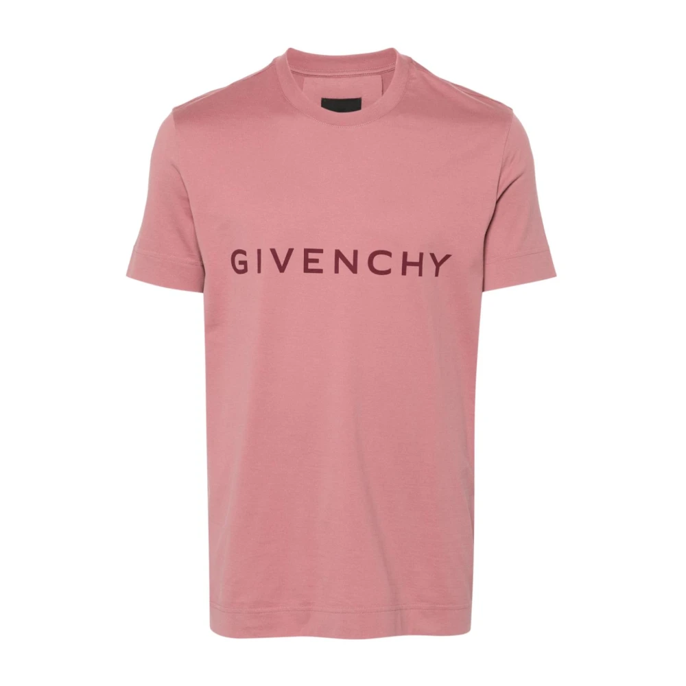Givenchy Logo Print Slim Fit T-Shirt Pink Heren