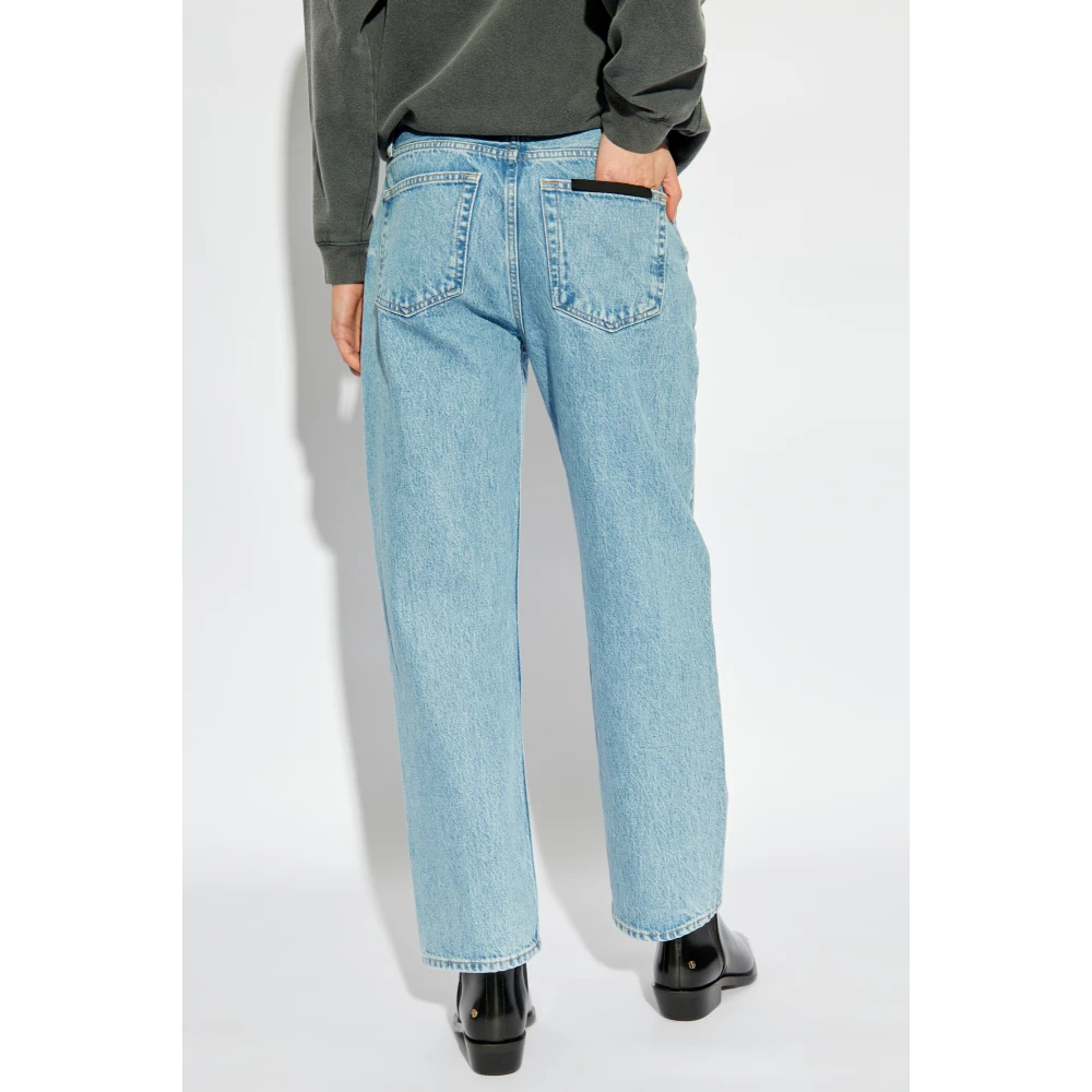 Anine Bing Jeans met logo Blue Dames
