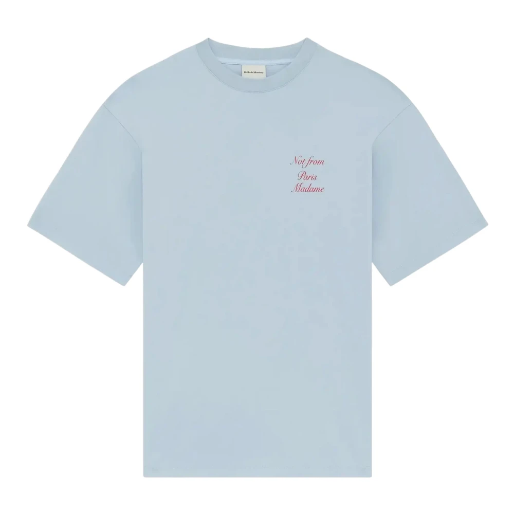 Drole De Monsieur Blue T-Shirts, Male, L, Le T-Shirt Slogan Calligraphy