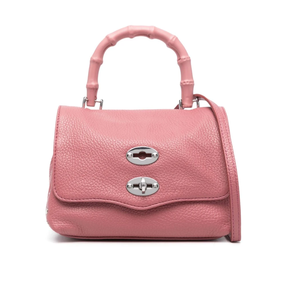 Zanellato Roze Leren Handtas met Twist-Lock Sluiting Pink Dames