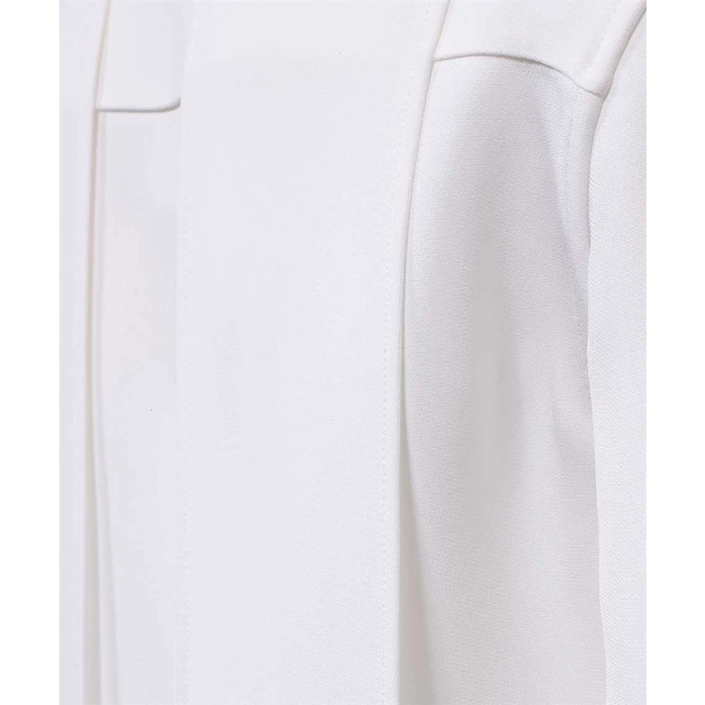 Salvatore Ferragamo Tied Neckline Rayon Blouse White Dames