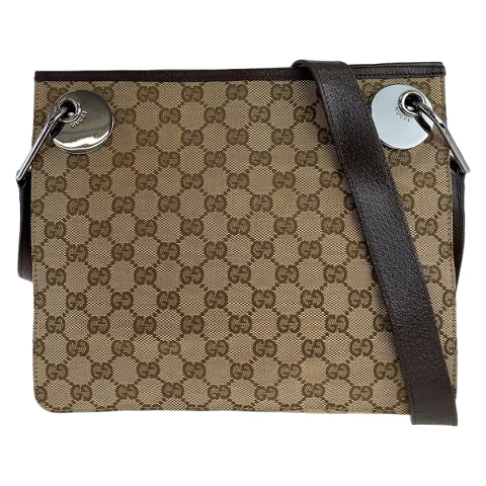 Gucci Vintage Pre-owned Canvas crossbody-bags Brown Dames