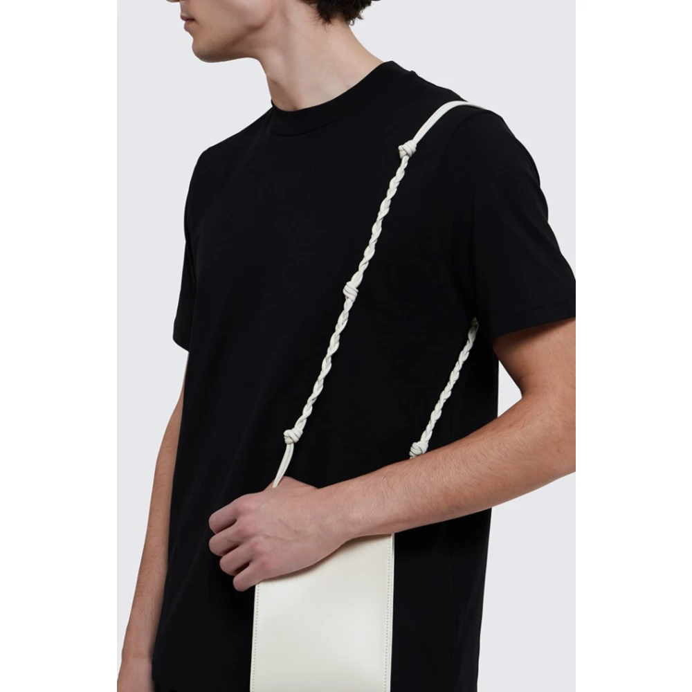 Jil Sander Zwart Katoenen T-Shirt met Korte Mouwen en Ronde Hals Black Heren