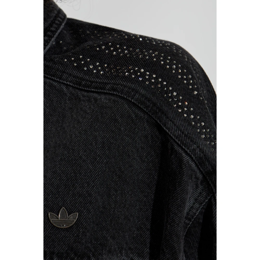 adidas Originals Spijkerjasje met glinsterende pailletten Black Dames