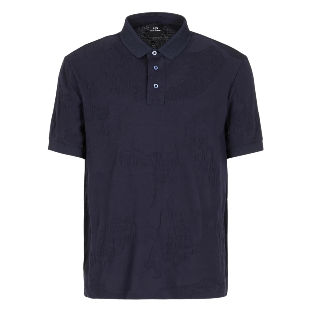 Armani Exchange Polo MM Logo Intarsio Blue Heren