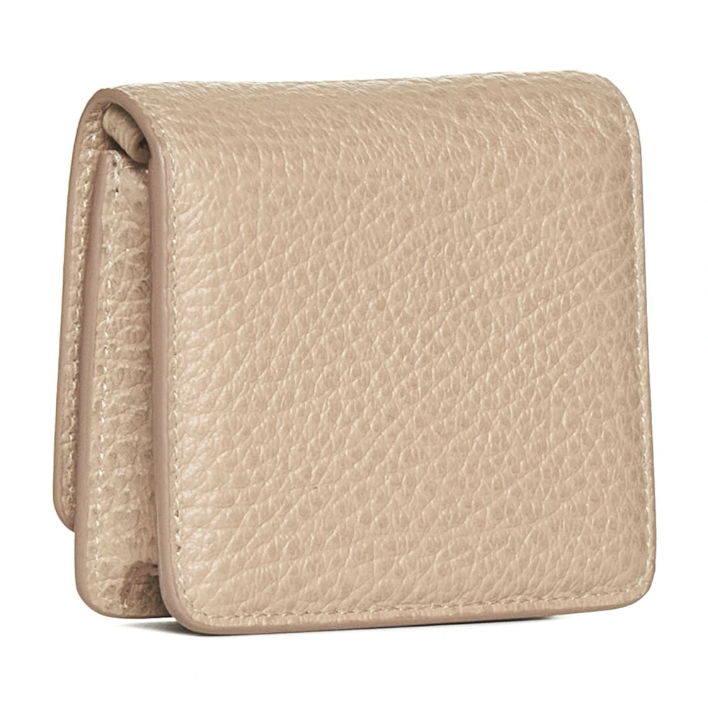 Maison Margiela Portemonnee van generfd leer met kettingriem Beige Dames