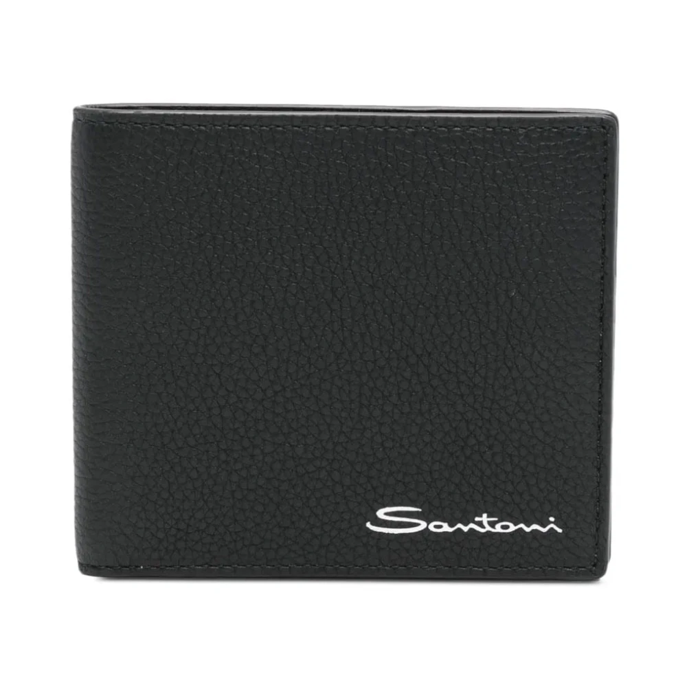 Santoni Uomo Nero - Tumbled Leather Wallet - Accessories - One Size