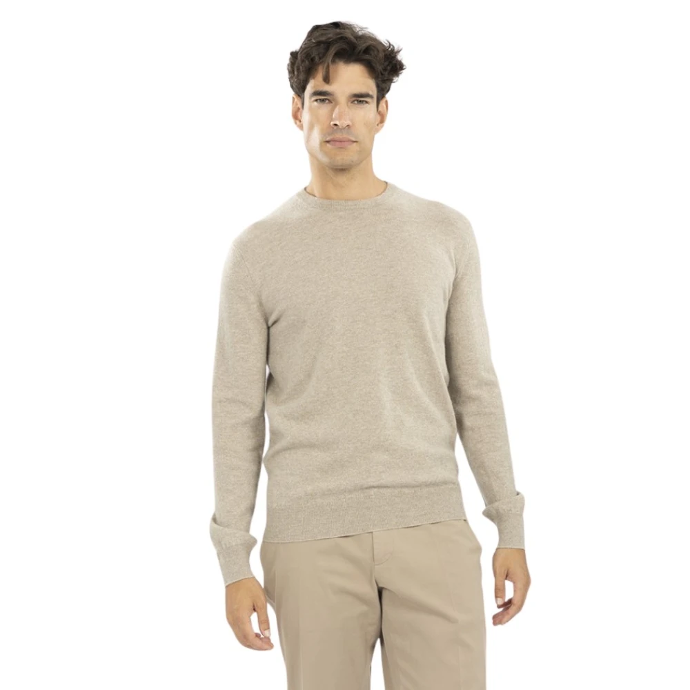 Ermenegildo Zegna Oasi Cashmere Tröja med Rund Hals Beige, Herr