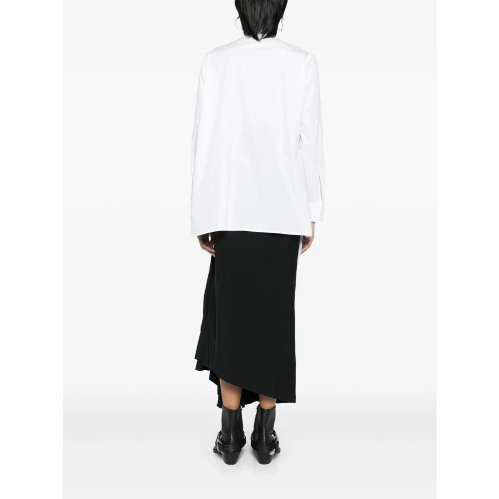 Yohji Yamamoto Witte Frontknoop Blouse White Dames